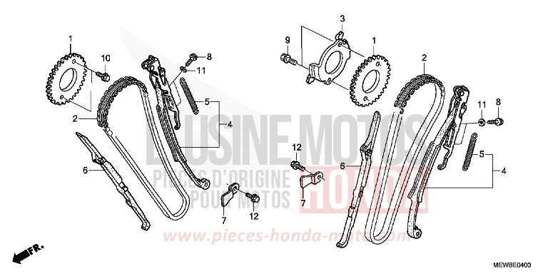 CAM CHAIN/TENSIONER for Deauville ABS PEARL CONCOURS BLACK (NHA65) from 2011
